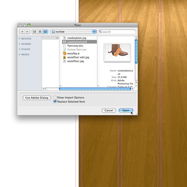 Screenshot: Place a graphic